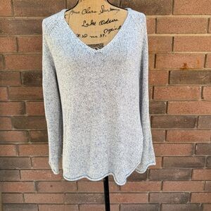 H&M Women's V-Neck Cable Knit Sweater Light Blue Size Medium